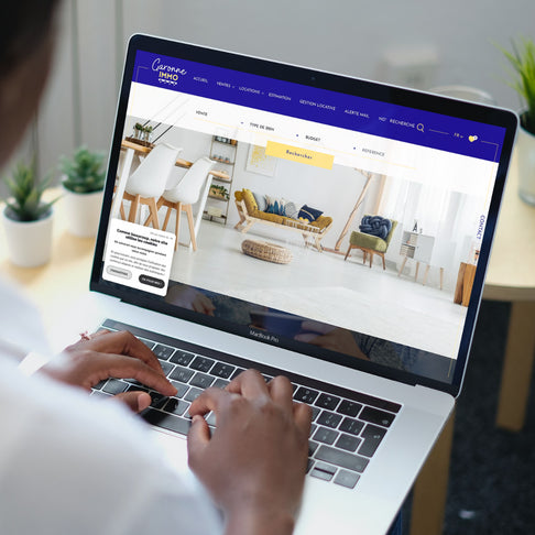 Écran d'ordinateur, site web immobilier